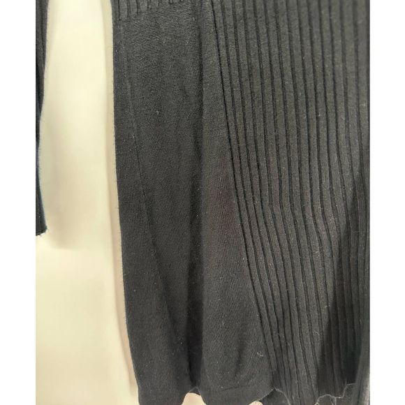 AVA Black Ribbed Open Front Cardigan Small - Picture 7 of 9